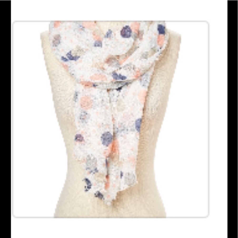 White and light blue summer scarf